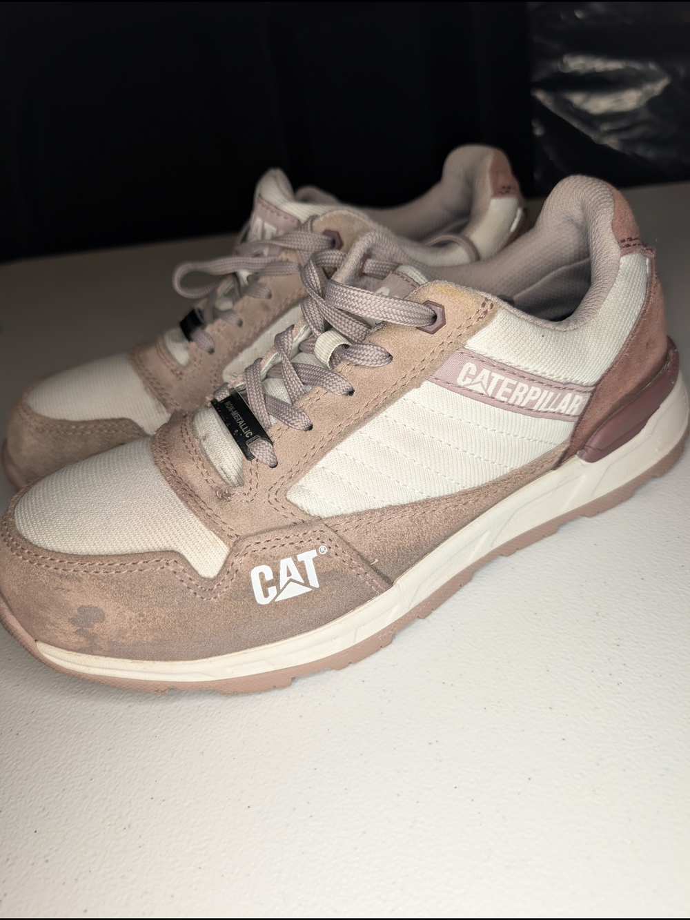 Caterpillar Pink & White Low-Top Sneakers